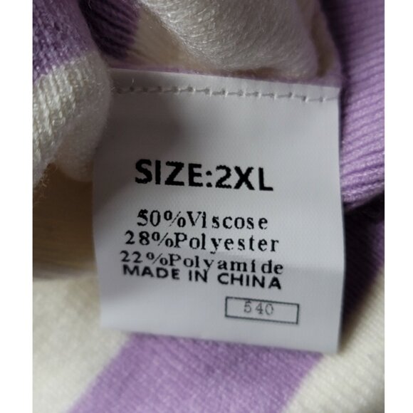 Oversized Contrast Drop Shoulder Long Sleeve Sweater 2XL - Picture 8 of 9